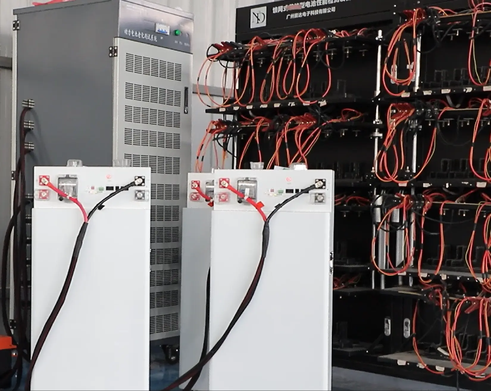 Battery pack testing cabinets
